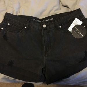 Black High Waisted Jean Shorts